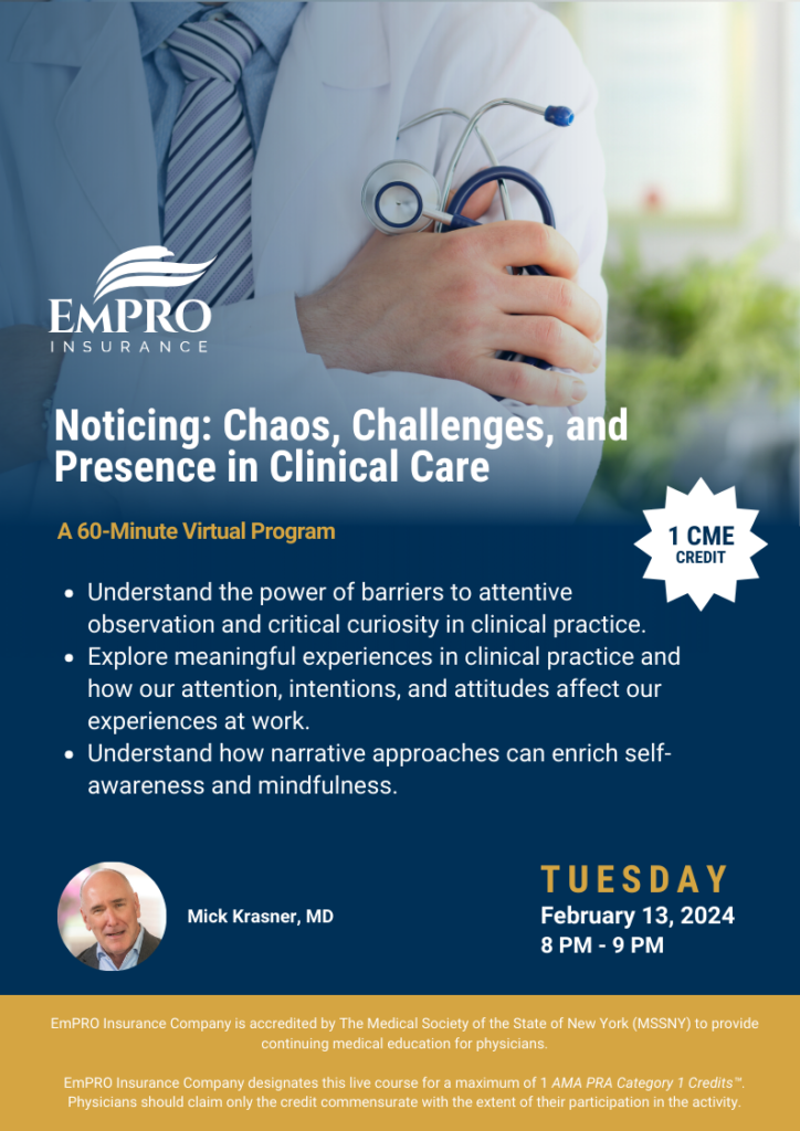 Noticing: Chaos, Challenges, And Presence In Clinical Care - EmPRO ...